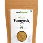 Pure Organio Organic Fenugreek Seeds Whole Dried Methi Dana Sabut, Indian Spices and Masala (800 Gm)